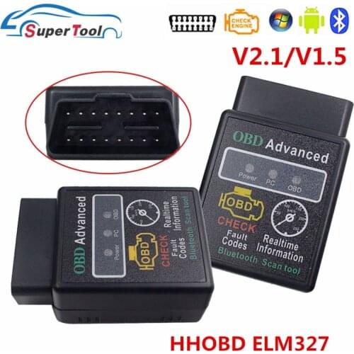 HH OBD ELM327 Bluetooth V1.5/V2.1 OBD2 CAN BUS Check Engine HHOBD ELM 327 Bluetooth OBDII OBD 2 Car Auto Diagnostic Scanner Tool