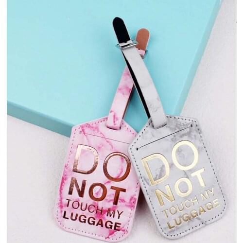 PU Leather Hot Stamping "DON0T" Luggage Tag Label Bag Lover Couples Handbag Portable Travel Accessories Name ID Address Tags
