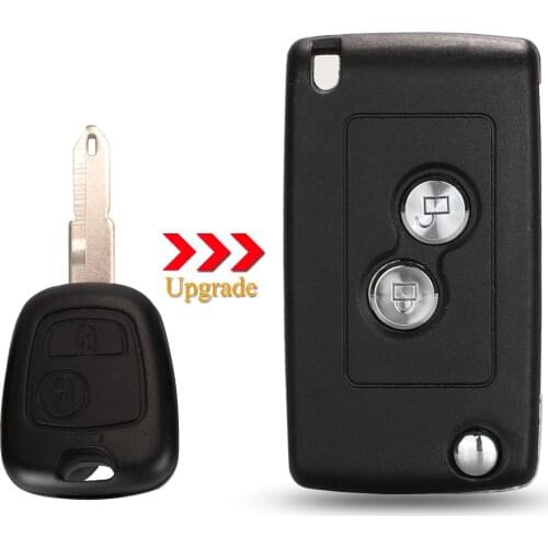 Kutery 2 Buttons Modified Flip folding Remote Car Key Shell Case For Peugeot 206 207 306 406 For Citroen C2 C3 Xsara Picasso