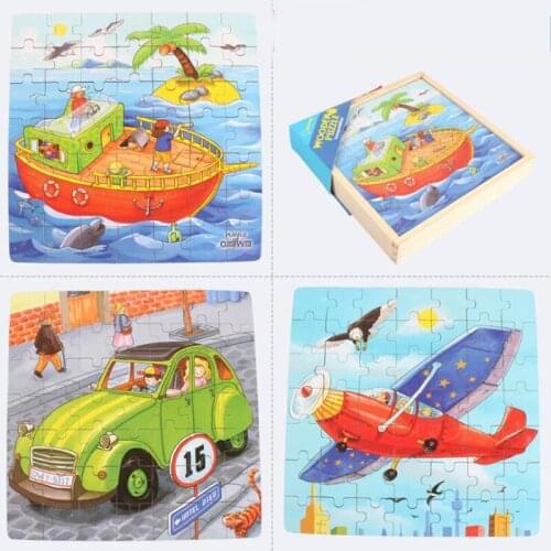 Hot Sale Childrens Early Learning Toys Three-in-One Puzzle Hardcover Dinosaur Puzzle Cute Cartoon Wooden knick-knack