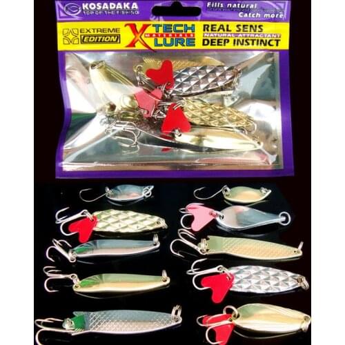 Spoon sets of fishing lures 3.5g/5g/6g /7g/8g lures 2017 spoon metal lures 10pcs for one set