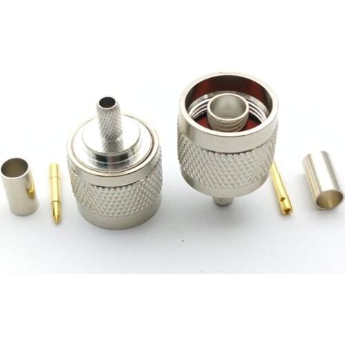 1pcs copper N Plug male RF Crimp for LMR195 RG58 RG400 RG142 cable adapter