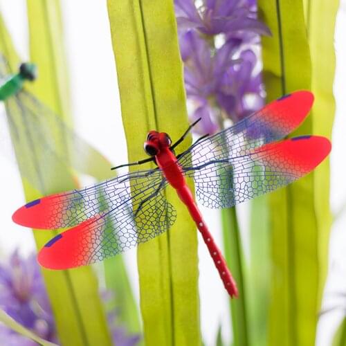Refrigerator Sticker Pvc Dragonfly Shape Wall Decal Sticker Removable Home Nursery Outdoor Fences Garden Lawn Diy Decor 4Pcs