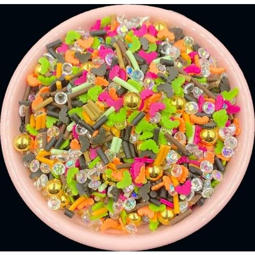 100g Polymer Hot Clay Sprinkles Colorful Bat for DIY Crafts Tiny Cute Plastic klei Accessories Halloween Decoration Craft