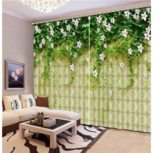 Custom 3d stereoscopic luxury curtains for living room Flower pattern curtains kitchen christmas curtains for window
