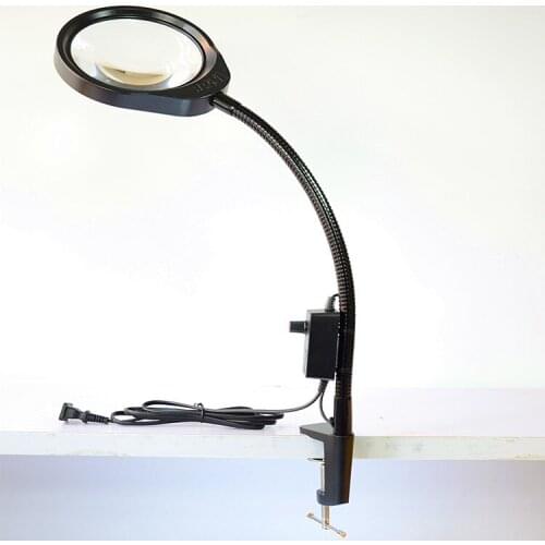 3X 5X 8X 10X LED Magnifying Lamp Metal Clamp Swing Arm Desk Lamp Dimming Light Magnifier LED lamp White Large Lens Wholesales