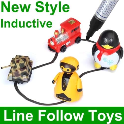 Magical track toys inductive robot car model following by line you draw mini vehicle intelligence development kids toy FSWOB