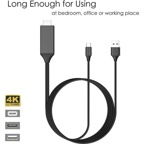 Charging Cord Adapter Cable Converter Connect Cable L9 USB C to Compatible Mirroring for Android Phone to TV 1.8m