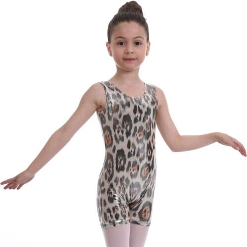 Girls Leotards Gymnastics with Shorts Sparkly Dance Ballet Unitard One-Piece Tank Biketards 3-12 Years