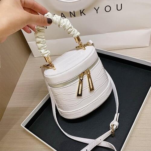 Alligator Bucket Bags Women Crocodile Pattern Handbag Retro Totes Ladies PU Leather Female Shoulder MessengerBags Green Fashion
