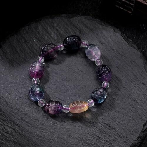 New Style 12*15MM Fluorite Beaded Bracelets for Women Vintage Bangles Luxury Charm Bracelet Fine Jewelry Gift