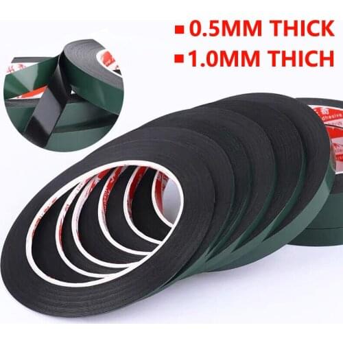 1 Roll 2mm/3mm/5mm/10mm mobile phone screen tape repair double-sided adhesive foam cotton green film 0.5mm 1mm thick 10M