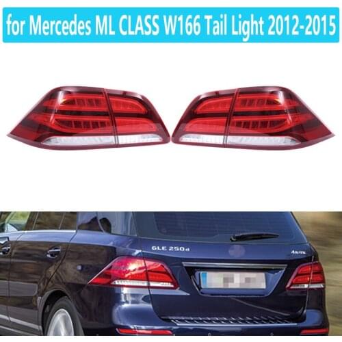1 set LED lights car styling of upgraded GLE taillights for Mercedes-Benz ML CLASS W166 taillights 2012 2013 2014 2015