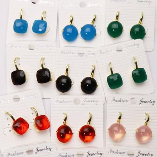 10 Pairs Stone earrings Mix color stone earrings fashion jewelry for women Stud earrings for women jewelry earrings 51072