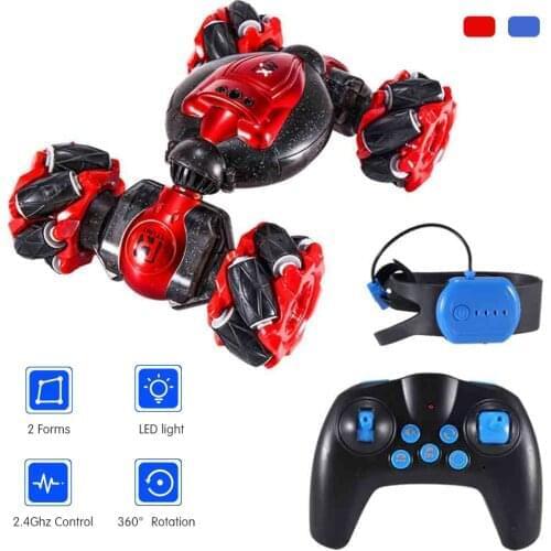 1827-20 RC Stunt Car Twist Car Watch Induction Gesture Control Deformation Off-road Mode Flat Mode Avoid Obstacles 360 Rotation