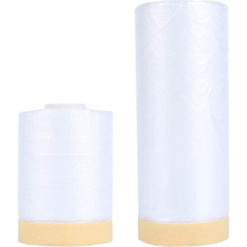 25m 82 Feet Pre-Taped Masking Film Excellent Plastics Covering Film Car Home Painting Accessories for White Paint Shielding
