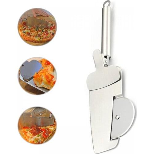 4 In 1 Stainless Steel Pizza Cutter Multi-Purpose Cake Spatula Wheel Super Sharp Slicer for Pizza Pies Waffles Dough Cookies