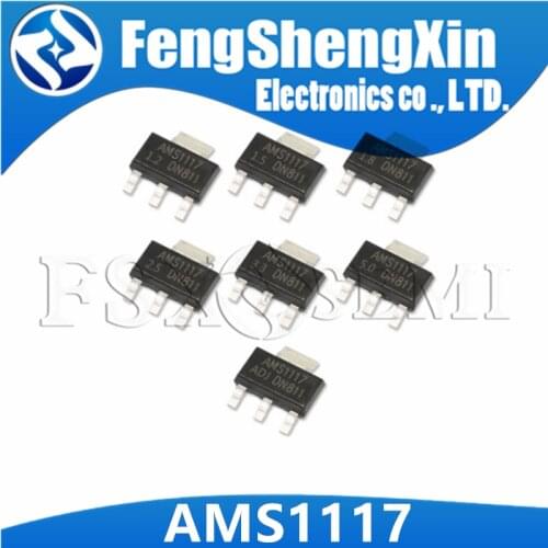 50pcs/lot AMS1117-1.2 AMS1117-1.5 AMS1117-1.8 AMS1117-2.5 AMS1117-3.3 AMS1117-5.0 AMS1117-ADJ V SOT223