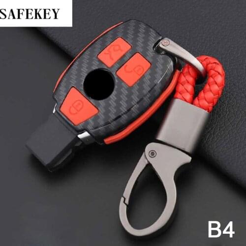 Carbon Fiber Car Key Case holder for Mercedes Benz W203 W210 W211 AMG W204 C E S CLS CLK CLA SLK SMART A C E S CLASS Classe