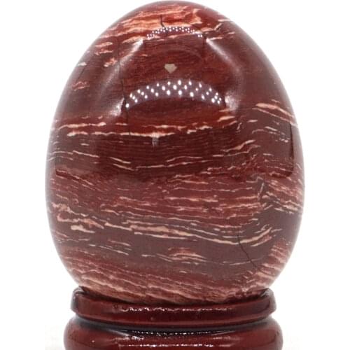 Banded Jasper Sphere Egg Healing Reiki Crafts Massage Finger Exercise Feifanstyle natural stone minerals 34x44MM
