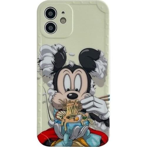 New Disney Mickey Phone Case for Apple IPhone X XS XR 11 12 7 8 SE 12pro 12promax 7Plus 8Plus Graffiti Cartoons Silica Gel Cover