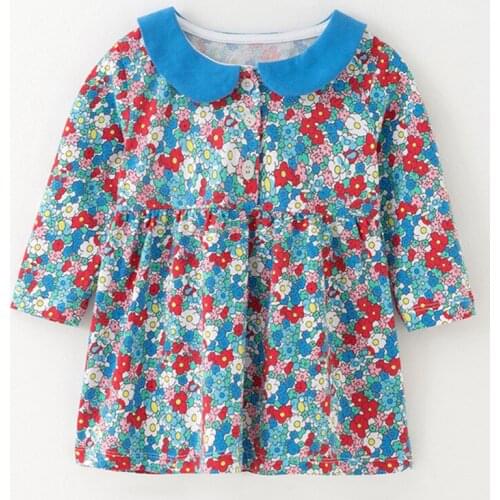 Infant Dress Fashion Flower Long Sleeve Princess Dress Doll Collar Autumn New Arrival Kids Dresses For Girls Baby Clothing 2019