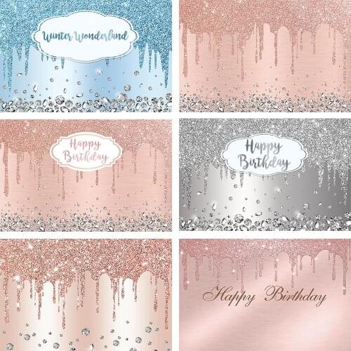 Mehofond Photography Background Pink Rose Golden Glitter Diamonds Sweet Girl Birthday Party Woman Portrait Backdrop Photo Studio