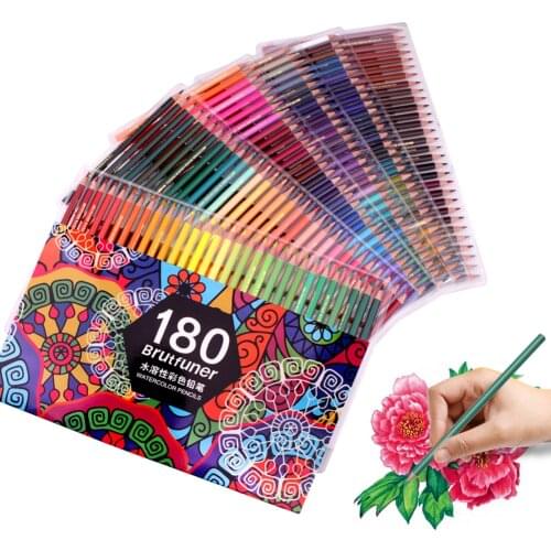 180 Professional Watercolour Pencils Multi-Coloured Drawing Pencils for Artists in Bright Assorted Shades, for Colouring
