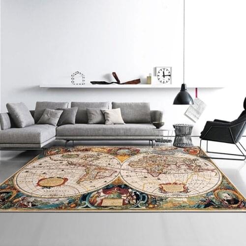 Map Printed Non-Slip Carpet Cartoon Kid Carpets for Living Room Study Hotel Mat Bedroom Decor Washable Absorbent Area Rugs tapic