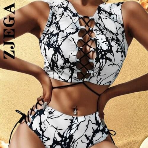 Bandage Swimsuit Sexy Bikini Brazilian Bikini Set Padded Swimwear Women Beach Bathing Suit Push Up High Waist Beachwear Biquini