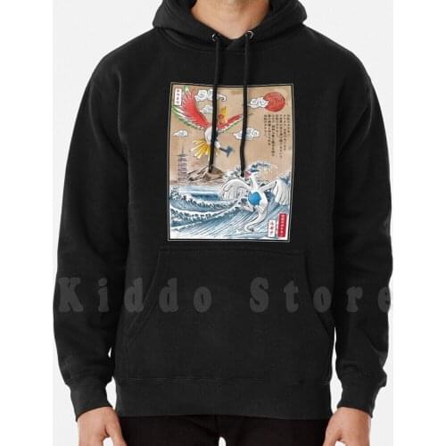 Legendary Battle hoodie long sleeve Animals Battle Birds Water Sea Wave Kanagawa Wave Japan Kyoto Tokyo Japanese