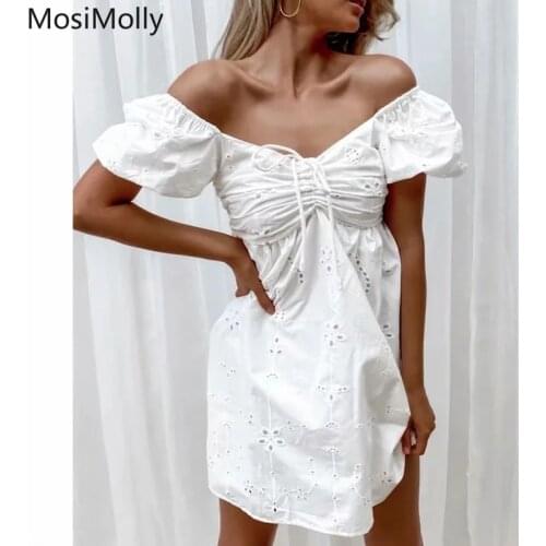 Mosimolly White Summer Dresses