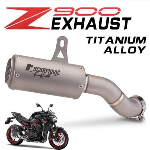 Motorcycle Exhaust Modify Escape Moto Titanium Alloy Middle Link Pipe Muffler Slip on For kawasaki z900 2017 2018 2019 2020 2021
