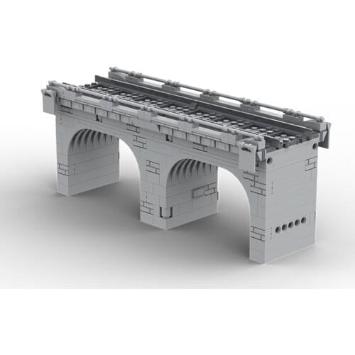 MOC Crosssea Viaduct Train Track Bricks Set Marine Transportation Building Blocks Model DIY Collection Hobby Childrens Toy Gift