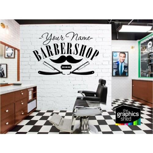 Barber Shop Wall Sticker Design Art Quotes Decoration for Barber Ship Hair Scissors Poster Mural Vinyl Wall Decor LY1643
