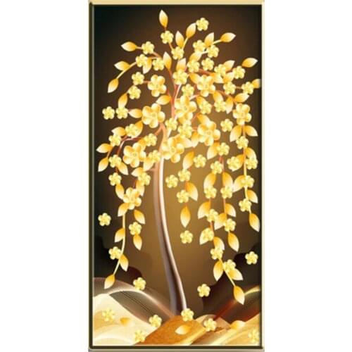 Brand new AB diamond painting embroidery mosaic abstract gold tree art square diamond painting mosaic rhinestone graphic art