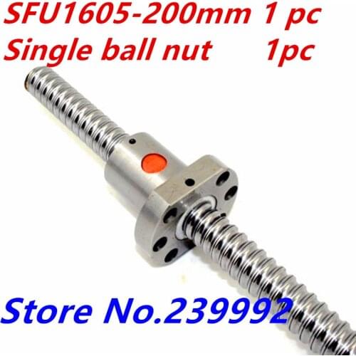 NEW 16mm RM1605 SFU1605 200mm with 1 pc 1605 Single Flange Ball nut for CNC parts