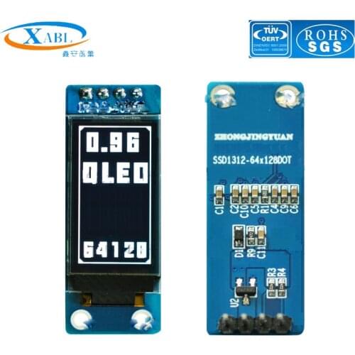 XABL 0.96 Inch OLED Module Resolution 128*64P OLED Display Module SH11312 IIC PM Material 4Pin Portrait