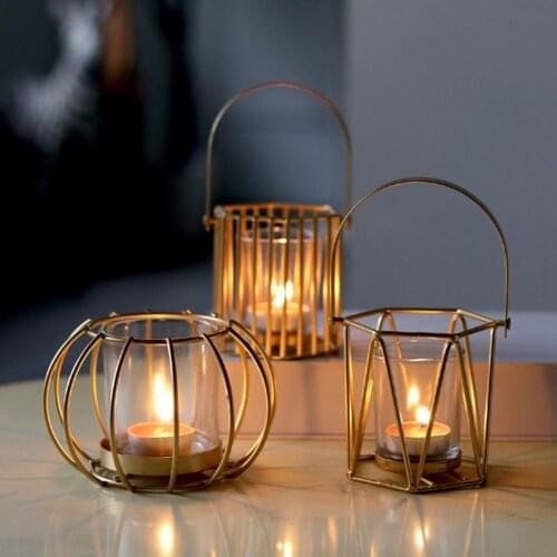 Hollow Cup Golden Candlestick Luxury Desktop Candle Holder Metal Candlestick Container Desktop Decor For Home Shops Black