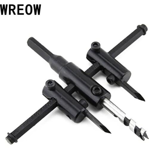 Adjustable 30-120mm Woodworking Circle Hole Saw Drill Bit Wood Round Circle Hole Cutter DIY Cutter Tool Accessory Kit