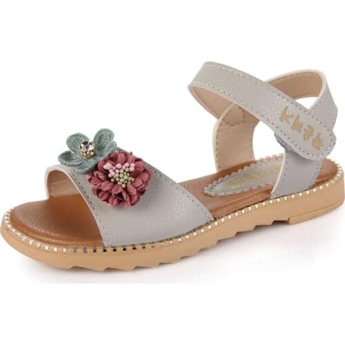 2020 girls sandals flower princess shoes children beach shoes summer flat shoes