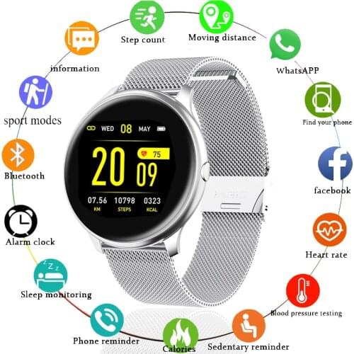 LIGE Smart Watch Women Blood Pressure Heart Rate Monitor Fitness tracker Sport Smart Band Alarm clock reminder Smart wristbands