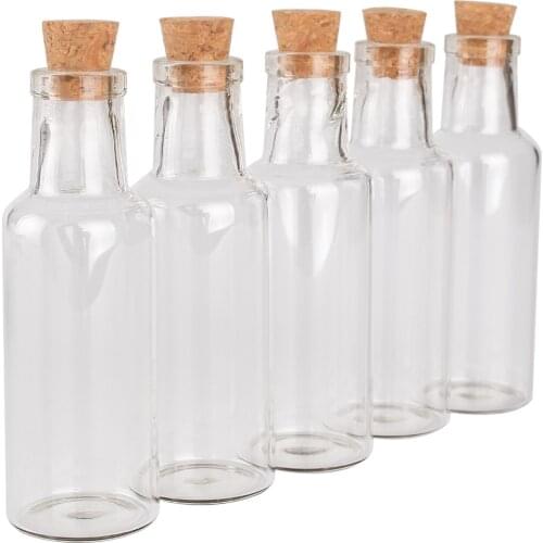 5pcs 25ml 27*80*10mm Glass Bottles Drifting Bottle with Cork Lids Spice Jars Potion bottles Glass Vials Glass vessels DIY Craft