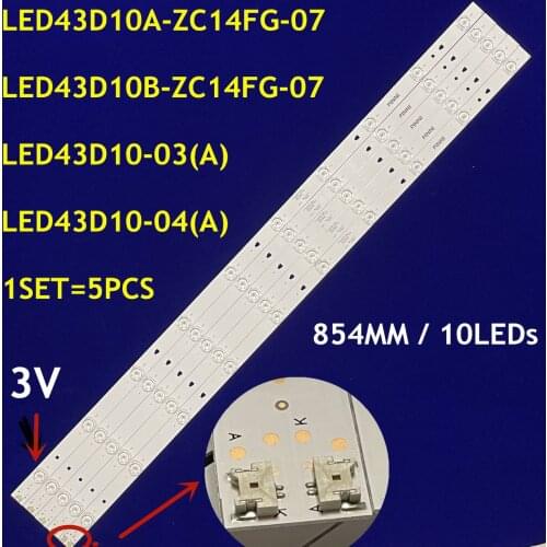 LED43D10A-ZC14FG-07 4pcs + LED43D10B-ZC14FG-07 1pcs LED43D10-03 (A) 4pcs + LED43D10-04 (A) 1pcs 50PCS 100%NEW