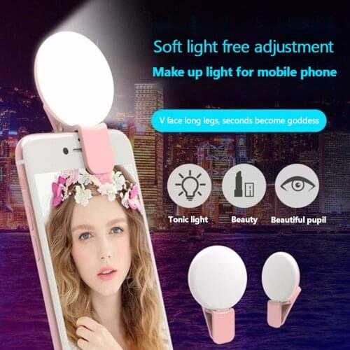 Universal Selfie Lamp Portable Flash Ring Clip Mini Led Usb Mobile Phone Selfie Flash Lighting Fill Light For All Iphone Mobile