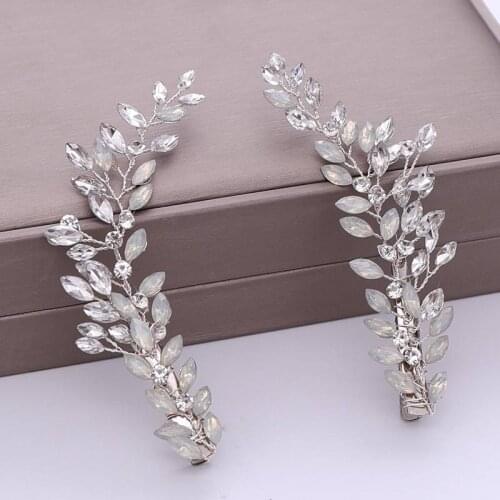 Barrettes For Women New European and American Hair Ornaments Handwoven Protein Crystal Hairpin Bride Headdress For Bride Wedding
