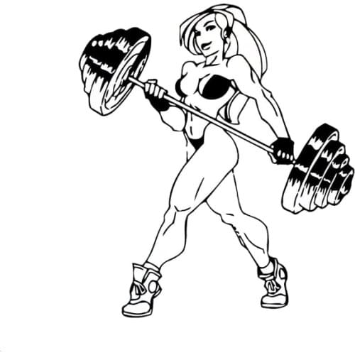 11.9*13.5CM Fitness Fashion Girl Strong Muscle Car Stickers Personalized Custom Motorcycle Vinyl Decals Black/Silver C7-0763
