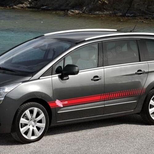 2 Pcs Car Decoration Vinyl Decals for Peugeot 5008 Car Sticker DIY Accessories Racing Sports Long Stripe Stickers