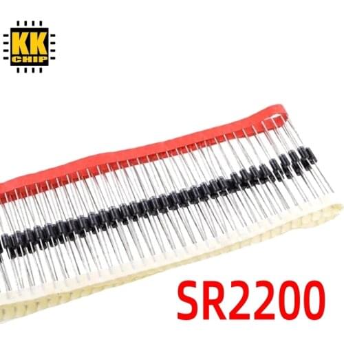 20pcs/lot KKCHIP SR2200 DO-15 Schottky Diode New Original HBR2200 MBR2200