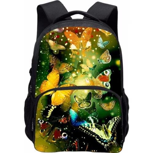 3D Butterfly Print School Backpacks for Children Girls Casual Kids Rucksack High Quality Teenager Travel Bagpack Mochila